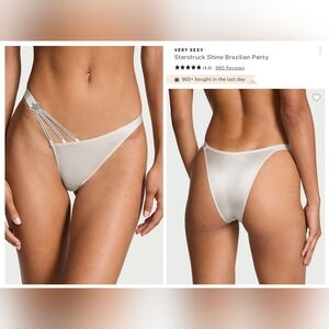 Victoria's Secret VERY SEXY Starstruck Shine Brazilian Panty MEDIUM